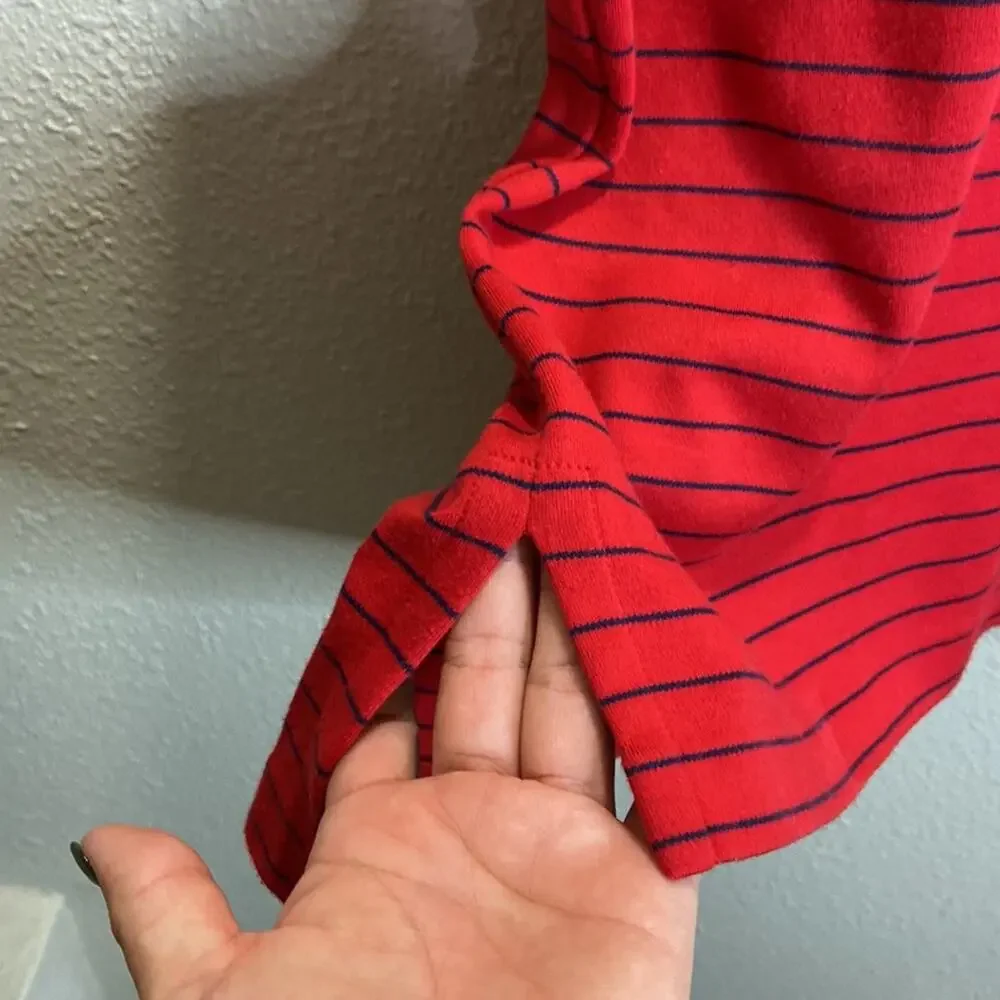 Polo by Ralph Lauren Men Red and Blue Striped Polo Shirt Size XL